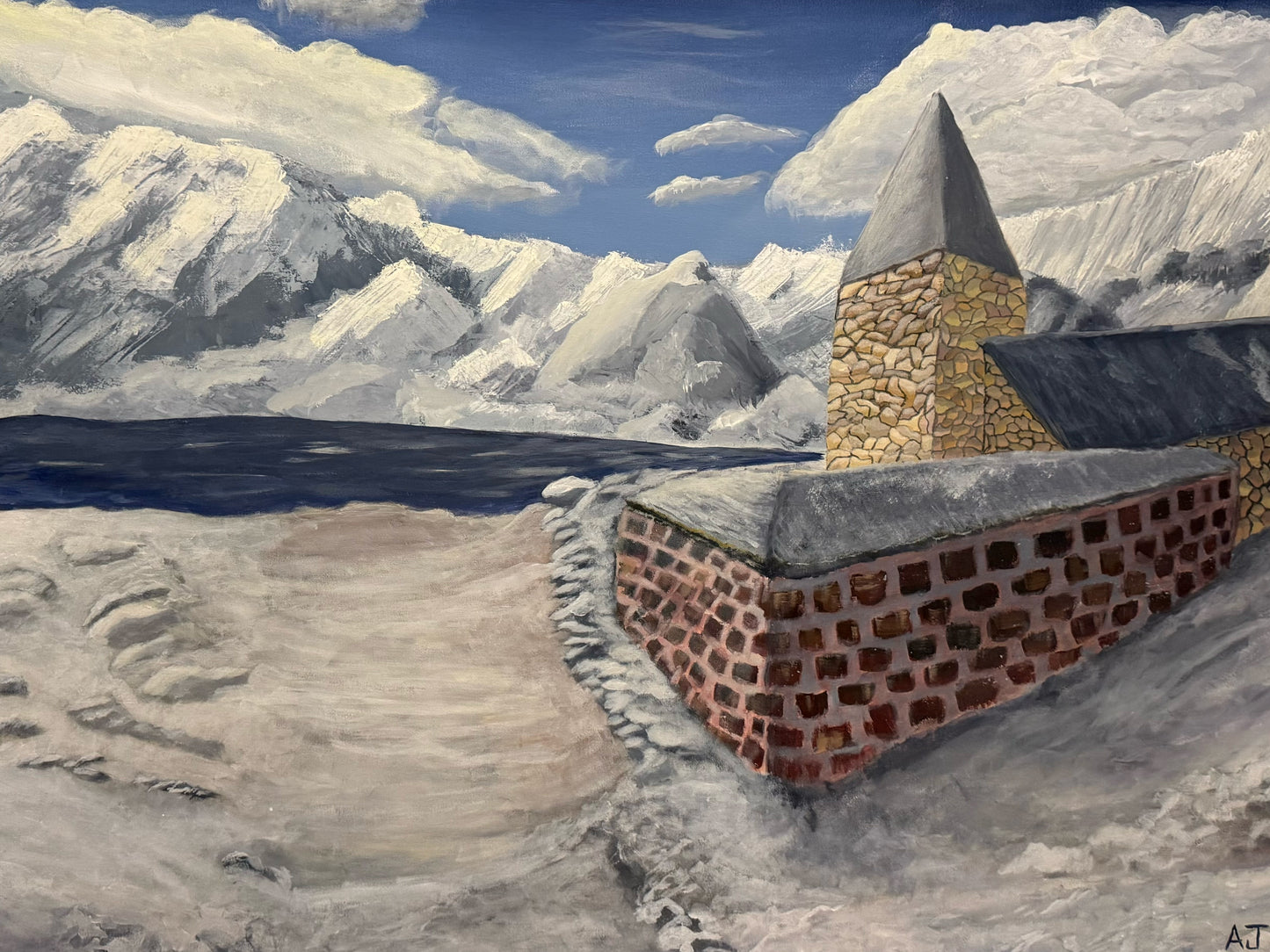 A08 - Fortress of Winter - Acrylic Painting
